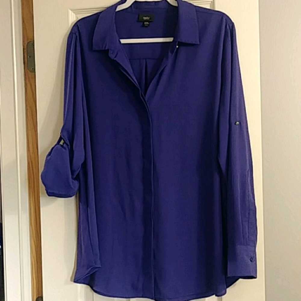 Purple button up blouse